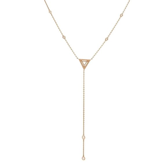 Messika 0.83Cttw Cravate Thea Diamond Necklace 18K Rose Gold - Picture 4 of 5